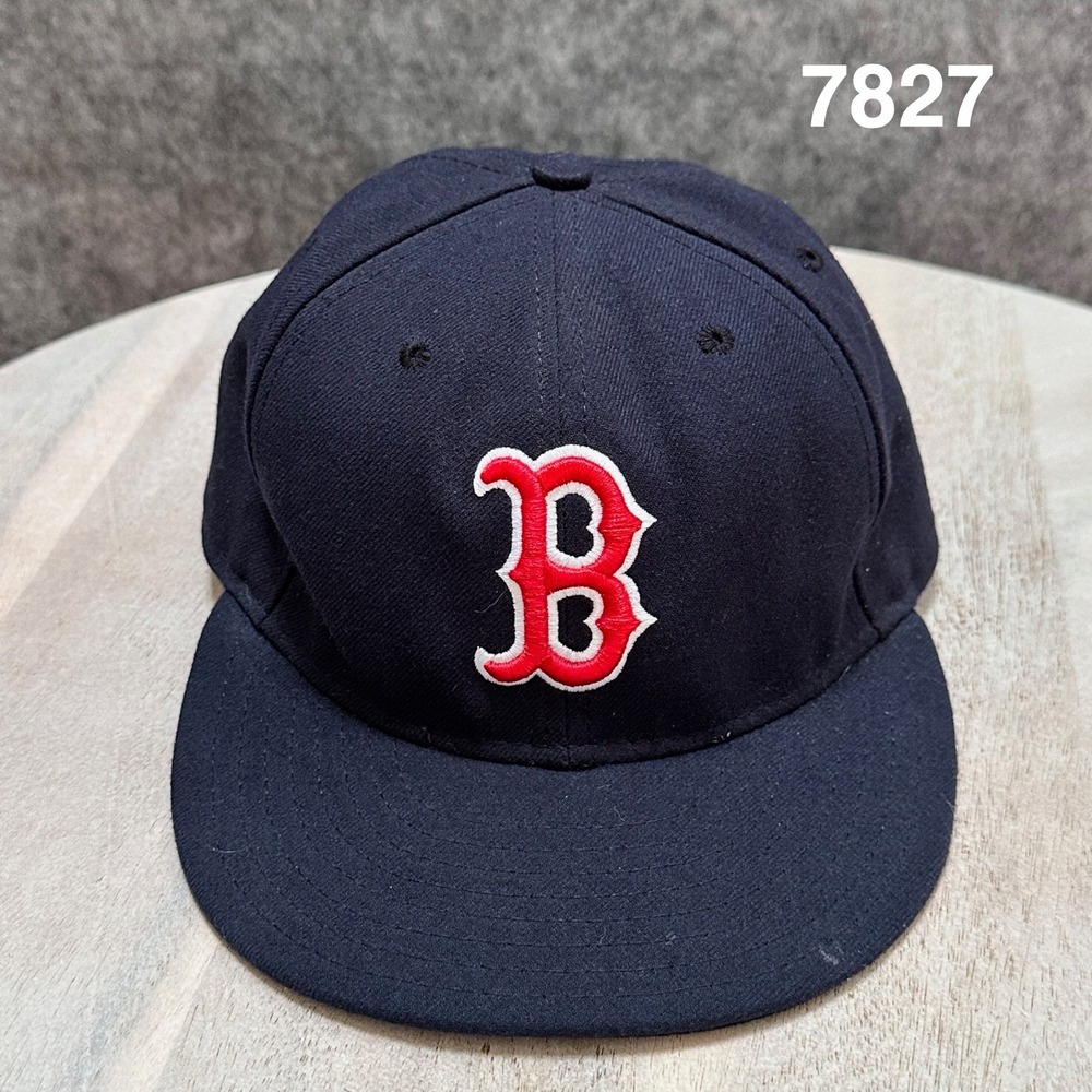 New Era Boston Red Sox MLB Official On Field Fitted Hat Navy Blue 7 1/8 59FIFTY